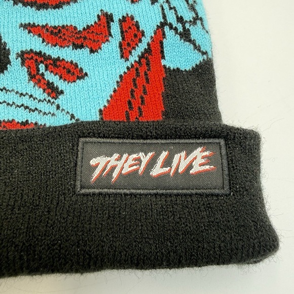 Fright Rags THEY LIVE Beanie Licensed Horror Movie Knit Hat Alien Face Graphic - Picture 4 of 6